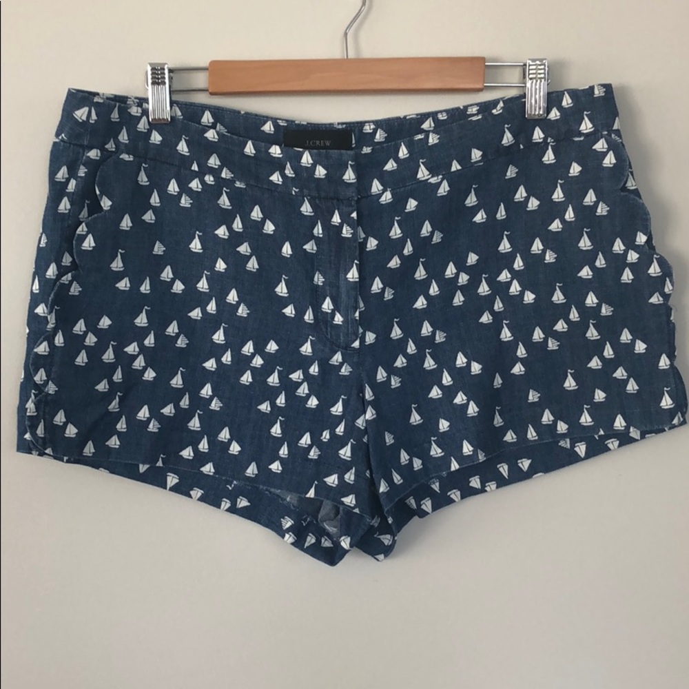 J.Crew chambray sailboat shorts 12 scallop pockets